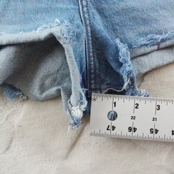 Abercrombie & Fitch High Rise Mom Shorts Womens Plus Size 22 Blue Denim - Picture 8 of 10